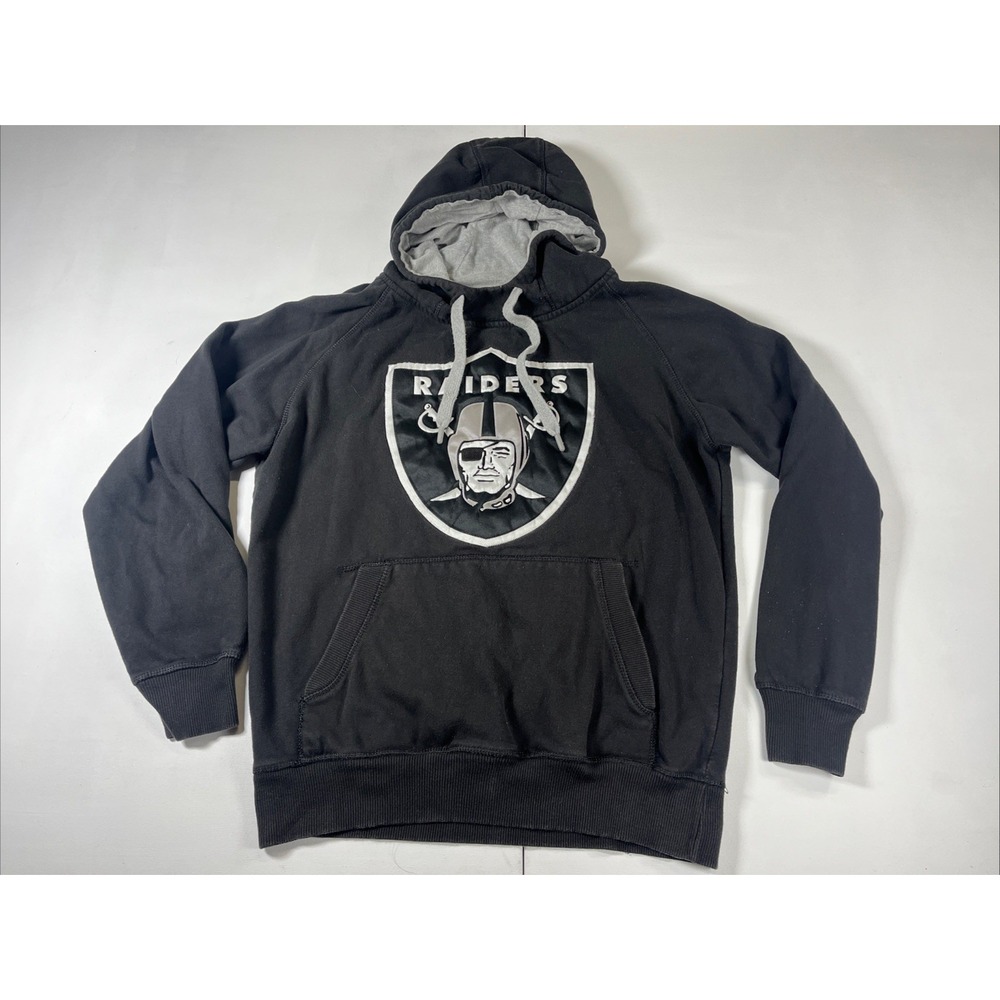 Oakland Raiders Hoodie Sweatshirt Black Antigua NFL Football Stitched Men's M